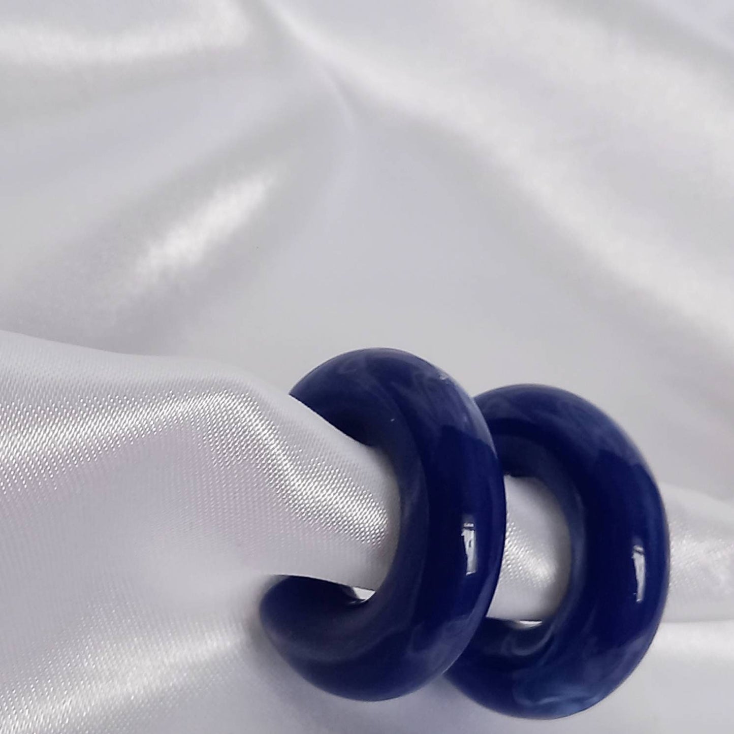 Chunky Blue Resin Hoop Earrings -  Resin Earrings, Chunky Hoop Earrings, Thick Resin Earrings, Earrings In The UK, Hoop Earrings In The UK