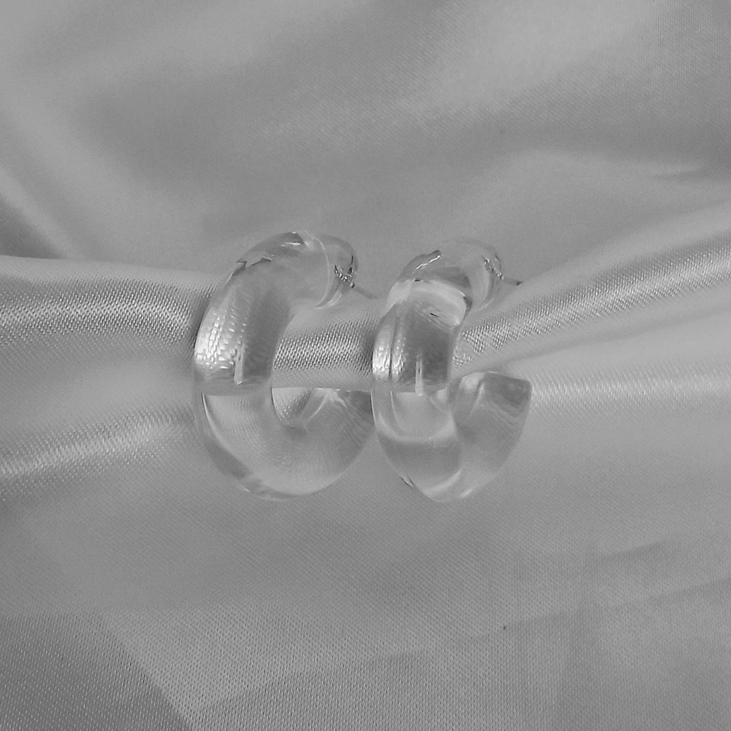 Chunky Clear Resin Hoop Earrings - Resin Earrings,Chunky Hoop Earrings,Thick Resin Earrings,Earrings In The UK,Clear Hoop Earrings In The UK