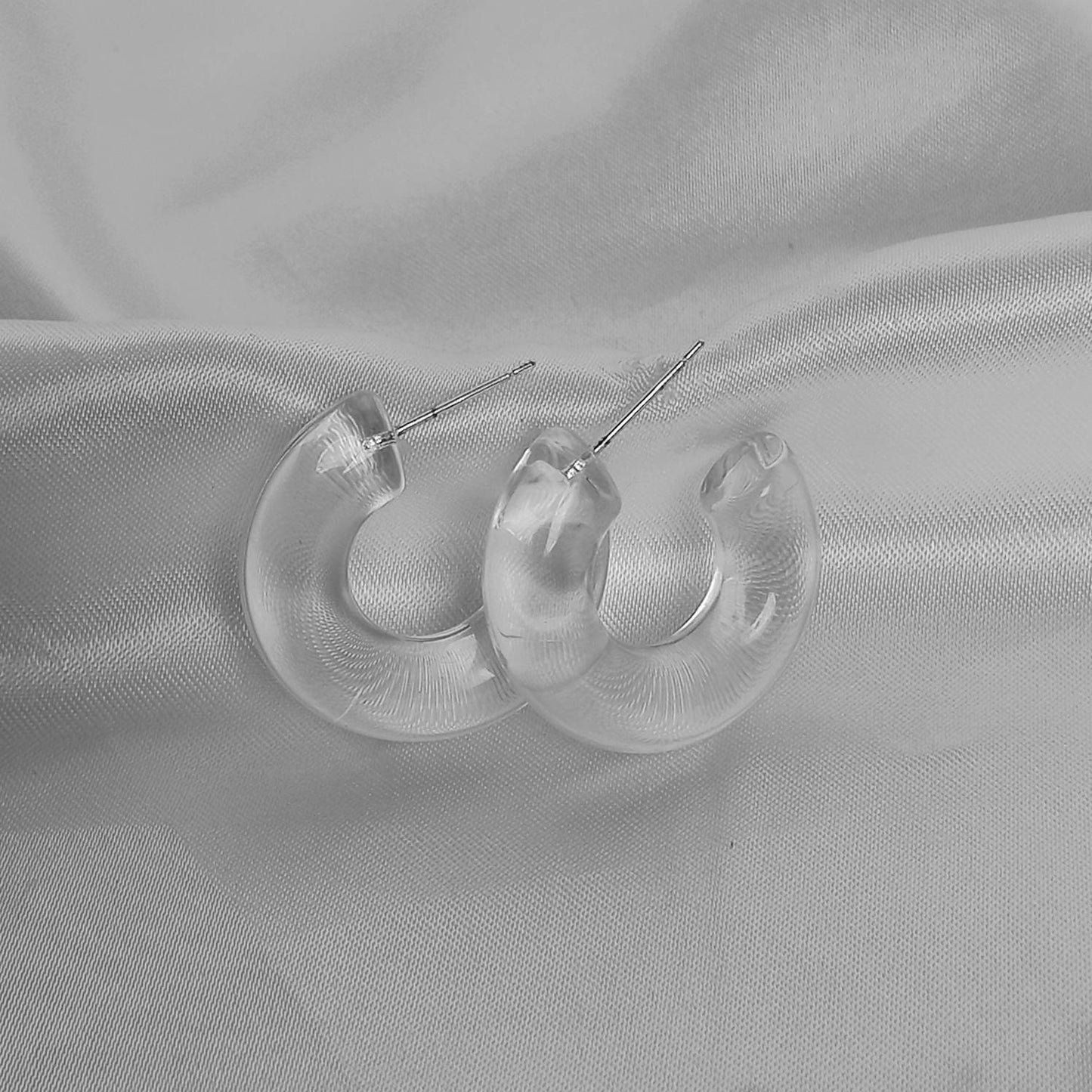 Chunky Clear Resin Hoop Earrings - Resin Earrings,Chunky Hoop Earrings,Thick Resin Earrings,Earrings In The UK,Clear Hoop Earrings In The UK