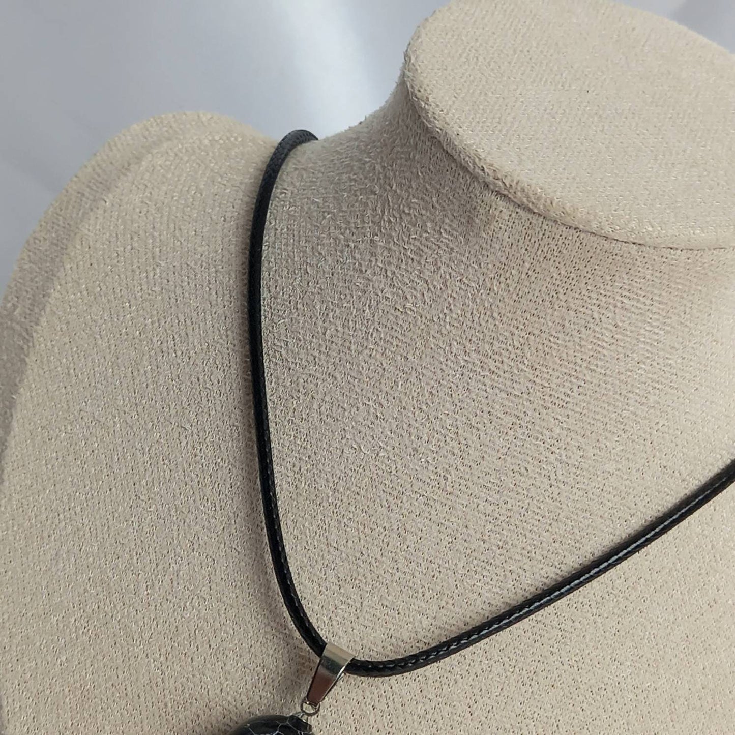 Black Mushroom Charm Necklace - Black Mushroom Necklaces,Mushroom Jewellery,Mushrooms,Black Necklaces In The UK,Black Jewellery In The UK