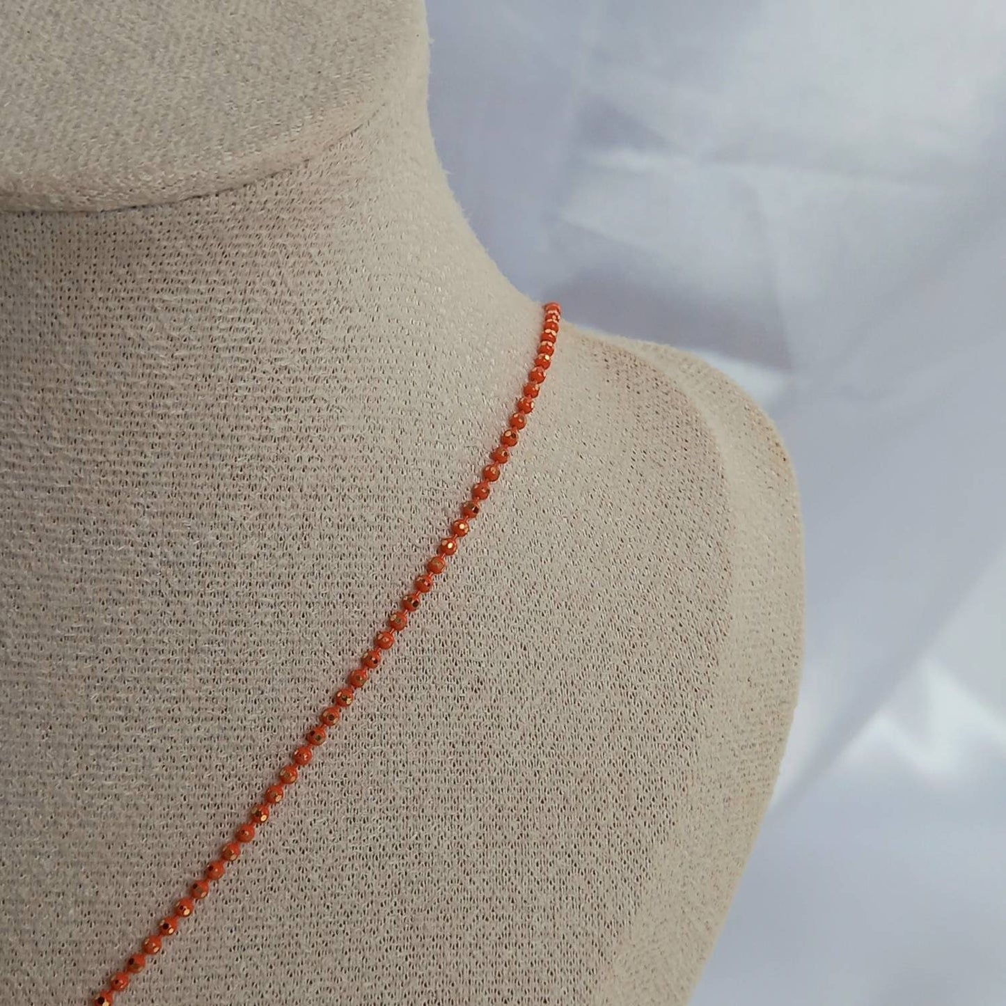 Orange Butterfly Charm Necklace - Orange Chain Necklaces,Orange Butterfly Necklace,Orange Necklaces In The UK,Orange Jewellery In The UK