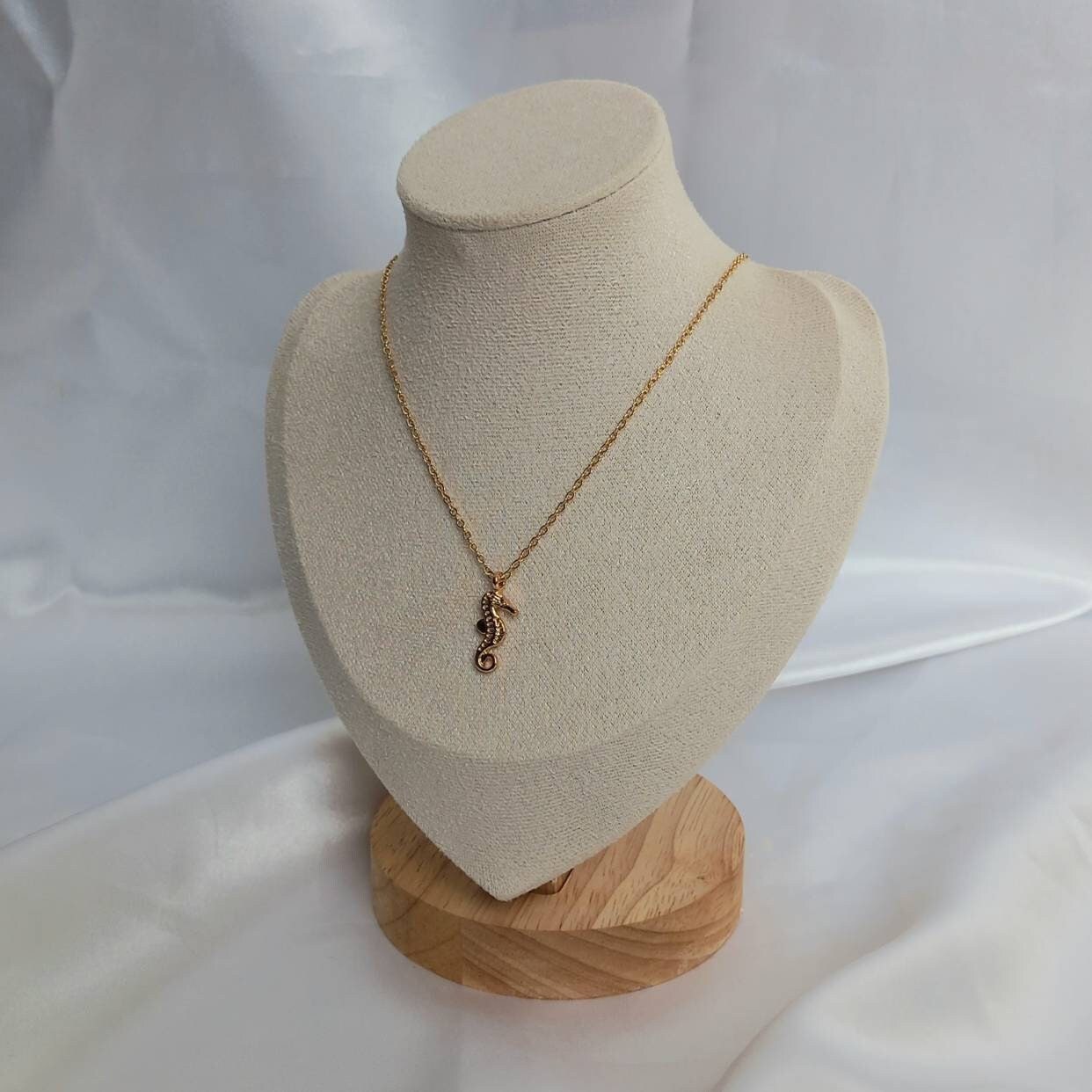 Gold Seahorse Charm Necklace