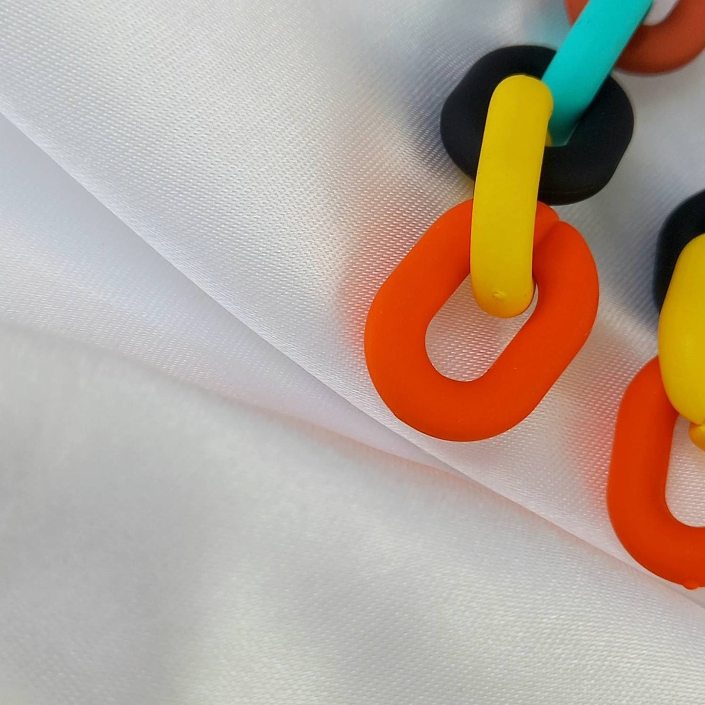 Colourful Chain Drop Earrings - Chunky Earrings,Chunky Jewellery In The UK,Chain Earrings In The UK,Rainbow Earrings,Rainbow Jewellery