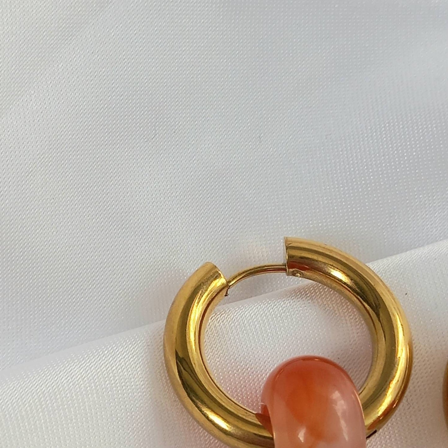 Chunky Red & Gold Hoop Earrings - Red Chunky Hoop Earrings,Red Earrings In The UK,Red Jewellery In The UK,Gold Hoop Earrings,Gold Hoops