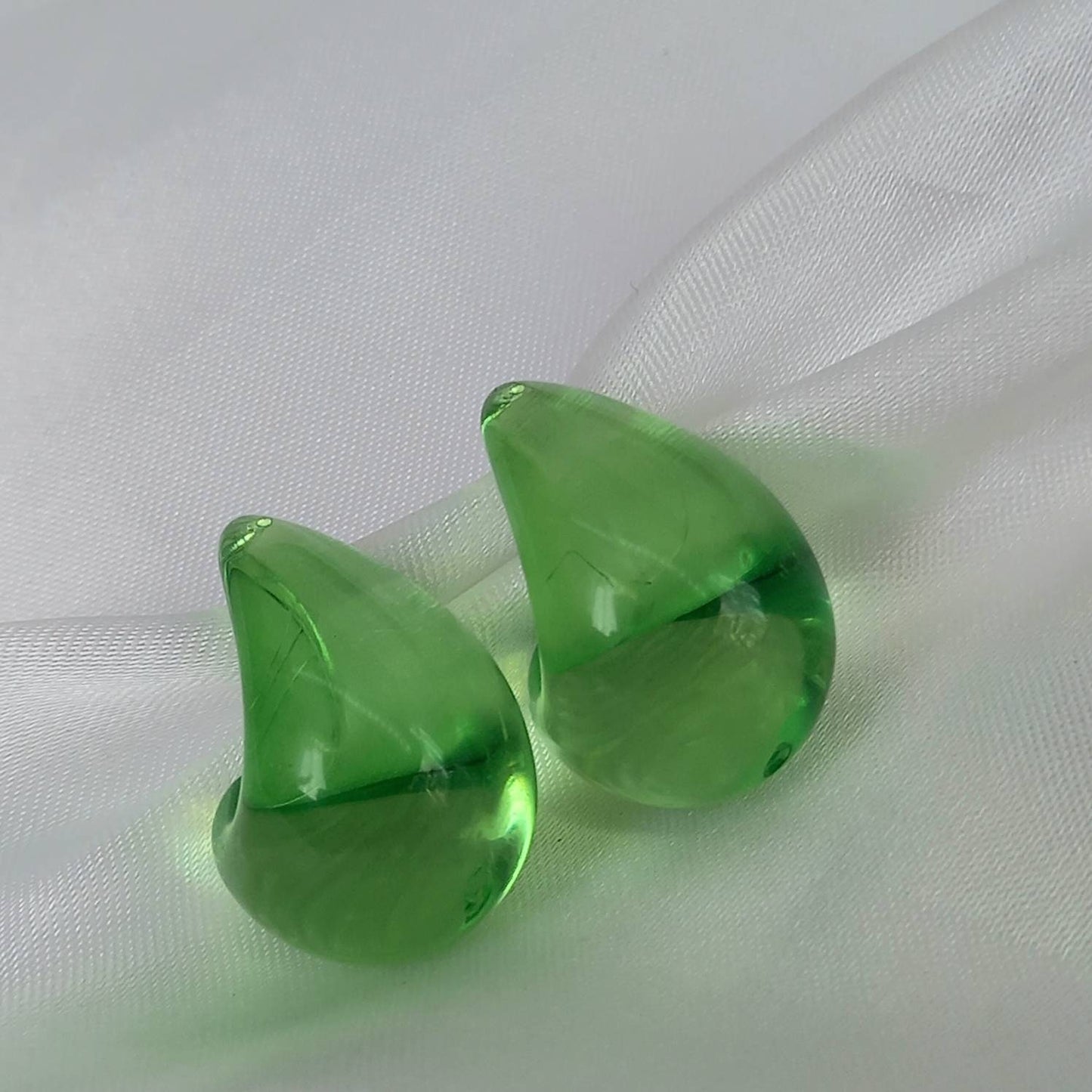 Chunky Green Hoop Earrings -  Chunky Hoop Earrings, Thick Resin Earrings, Green Earrings In The UK, Green Jewellery In The UK,Lime Green