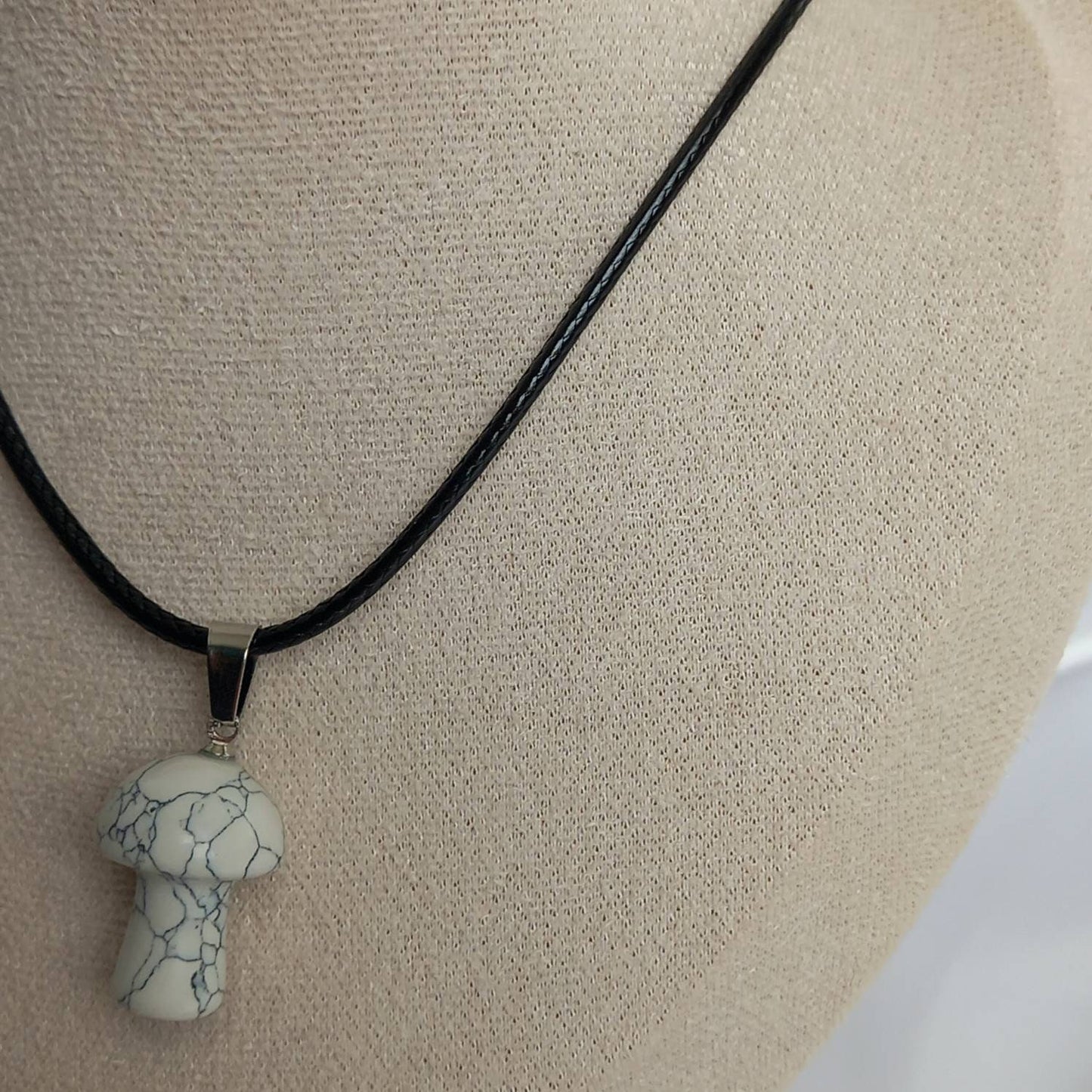 White Mushroom Charm Necklace - White Mushroom Necklaces,Mushroom Jewellery,Mushrooms,White Necklaces In The UK,White Jewellery In The UK