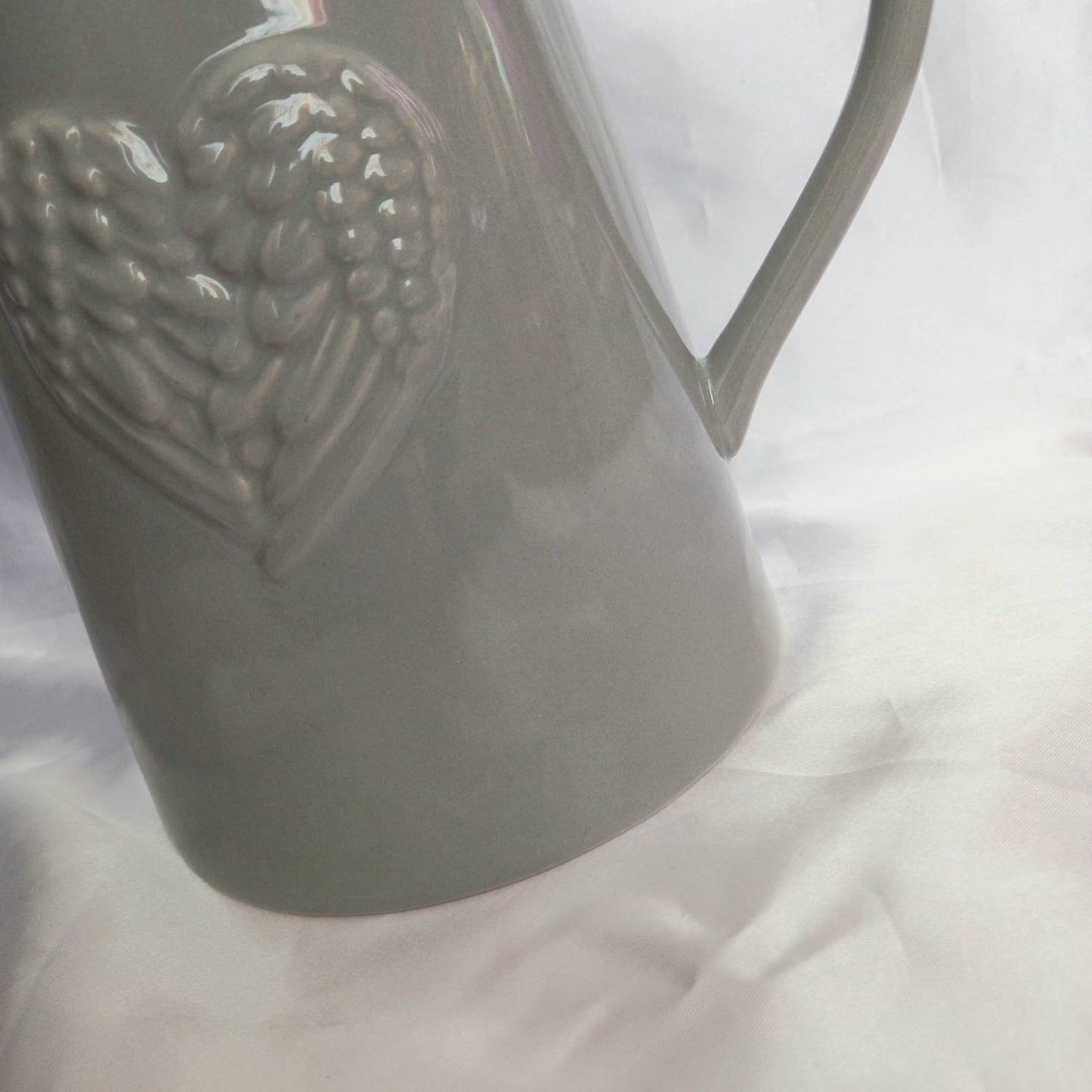 Grey Heart Jug - Grey Jug, Grey Vase, Grey Ceramic Jug, Decorative Jug, Homeware, Home Decor, Tall Jug, Tall Vase, Ceramic Decor