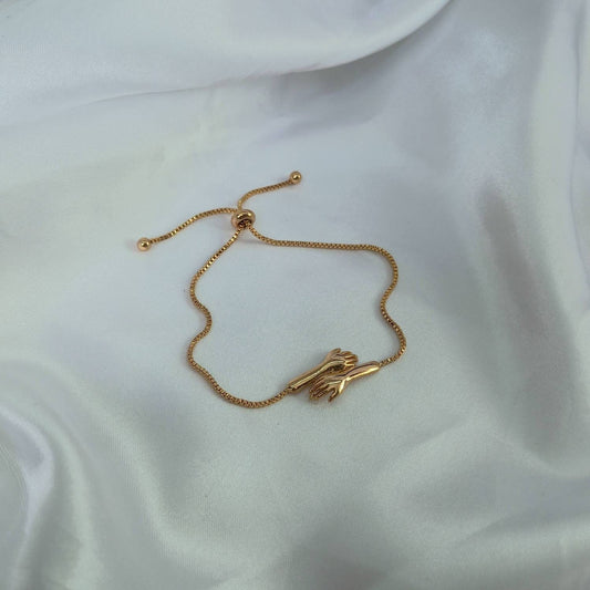 Gold Plated Hands Bracelet - Gold Hug Bracelet,Gold Bracelets In The UK,Gifts For Her,Hugging Hand Bracelet,Minimalist Bracelet,Friendship