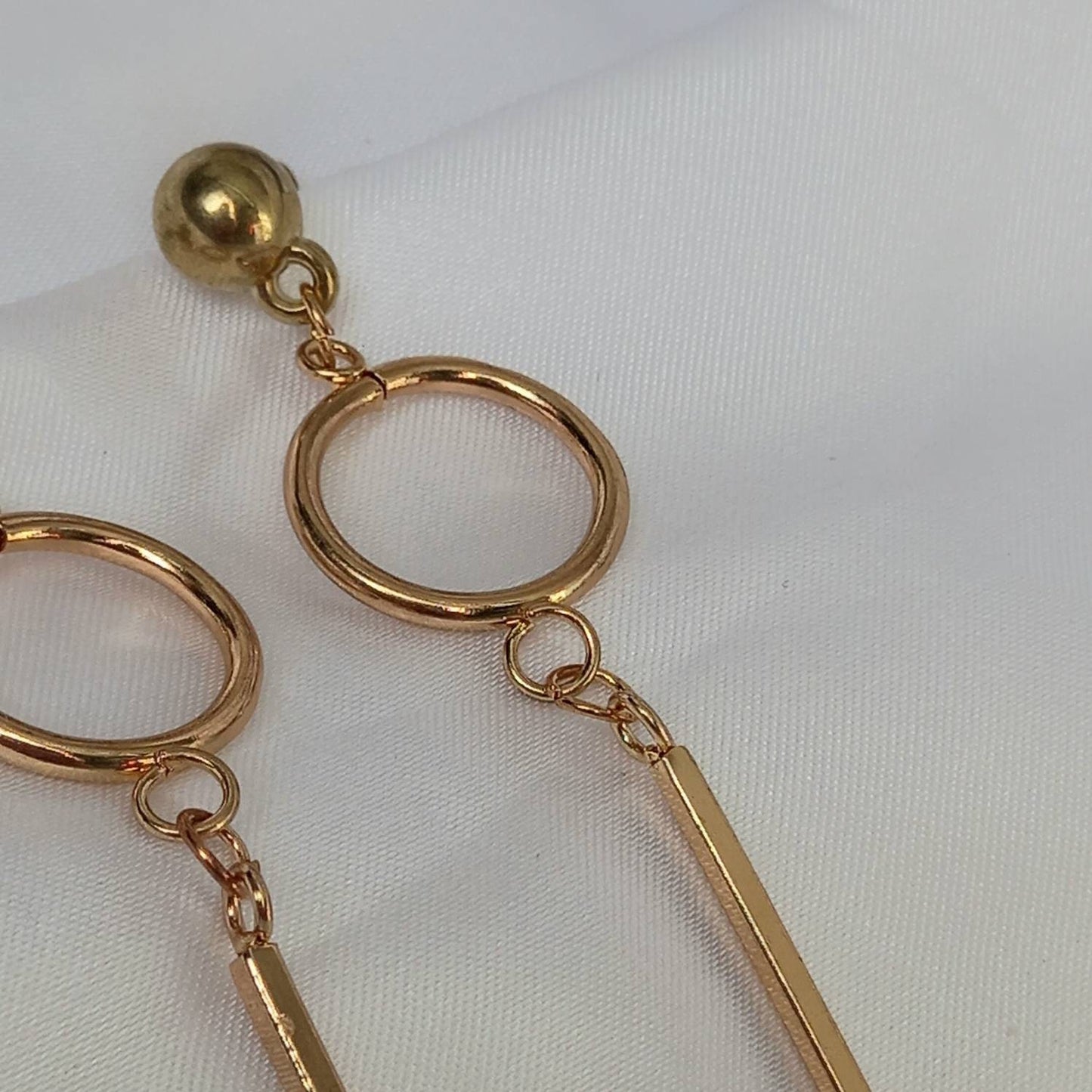Long Gold Drop Earrings - Long Earrings,Long Gold Earrings In The UK,Long Gold Jewellery In The UK,Abstract Earrings,Gifts For Her In The UK