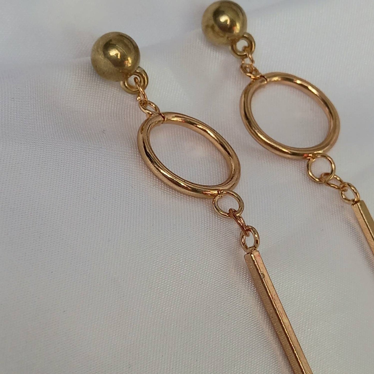 Long Gold Drop Earrings - Long Earrings,Long Gold Earrings In The UK,Long Gold Jewellery In The UK,Abstract Earrings,Gifts For Her In The UK