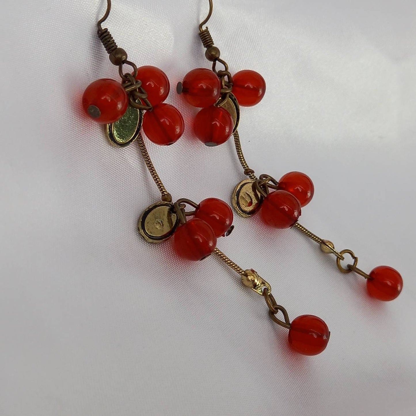Long Red Bead Drop Earrings - Red Bead Earrings,Beaded Earrings,Beaded Jewellery,Red Bead Jewellery,Long Red Earrings,Beaded Jewellery