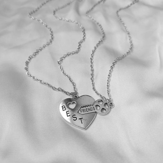 2 Piece Friendship Necklace Set - Bestie Necklace,Matching Necklaces,Heart Best Friends Necklace,Novelty Necklace Set,Friendship Gift Set