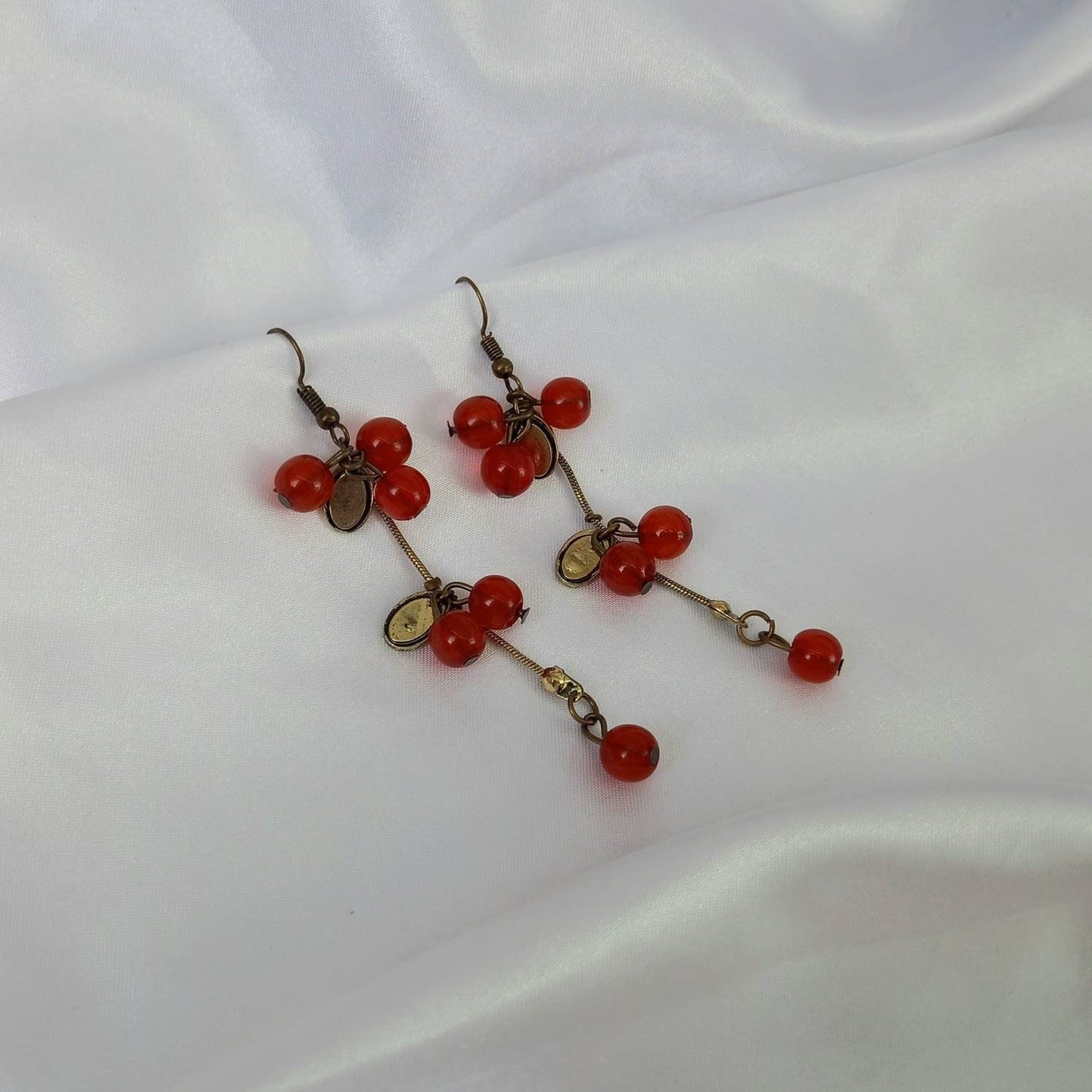 Long Red Bead Drop Earrings - Red Bead Earrings,Beaded Earrings,Beaded Jewellery,Red Bead Jewellery,Long Red Earrings,Beaded Jewellery
