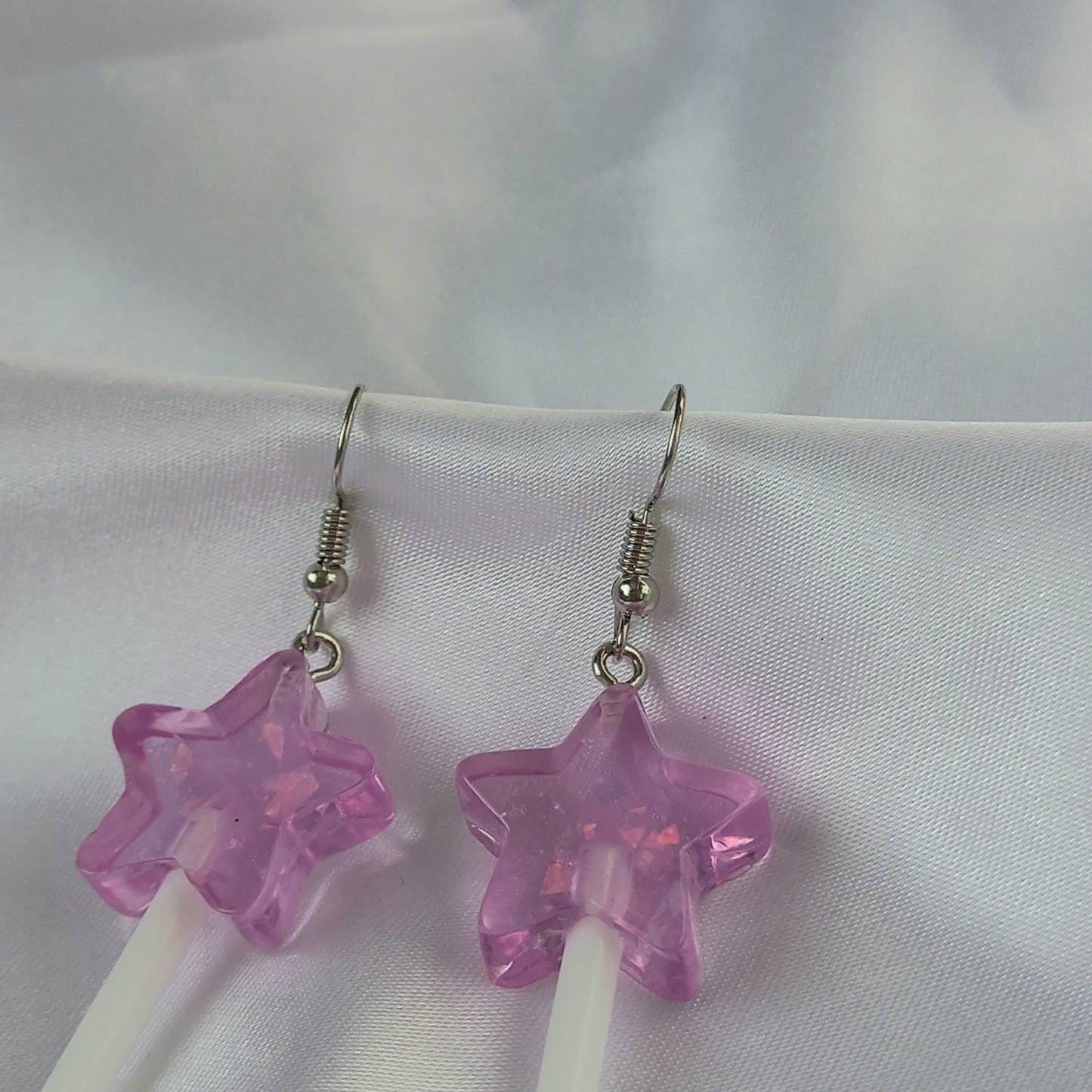 Purple Lollypop Drop Earrings - Star Lollipop Earrings,Sweet Earrings,Novelty Earrings,Funky Earrings In The UK,Purple Jewellery In The UK