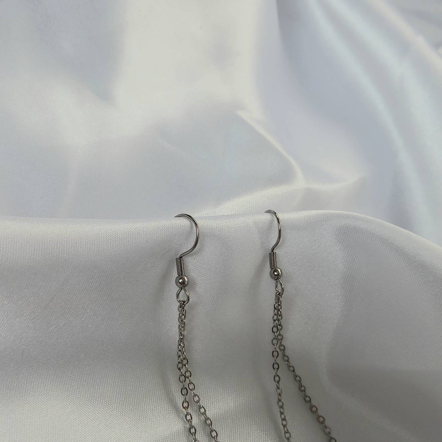 Silver Beaded Drop Earrings - Spotty Bead Earrings,Black Bead Jewellery,Beaded Earrings In The UK,Beaded Jewellery,Black Bead Drop Earrings