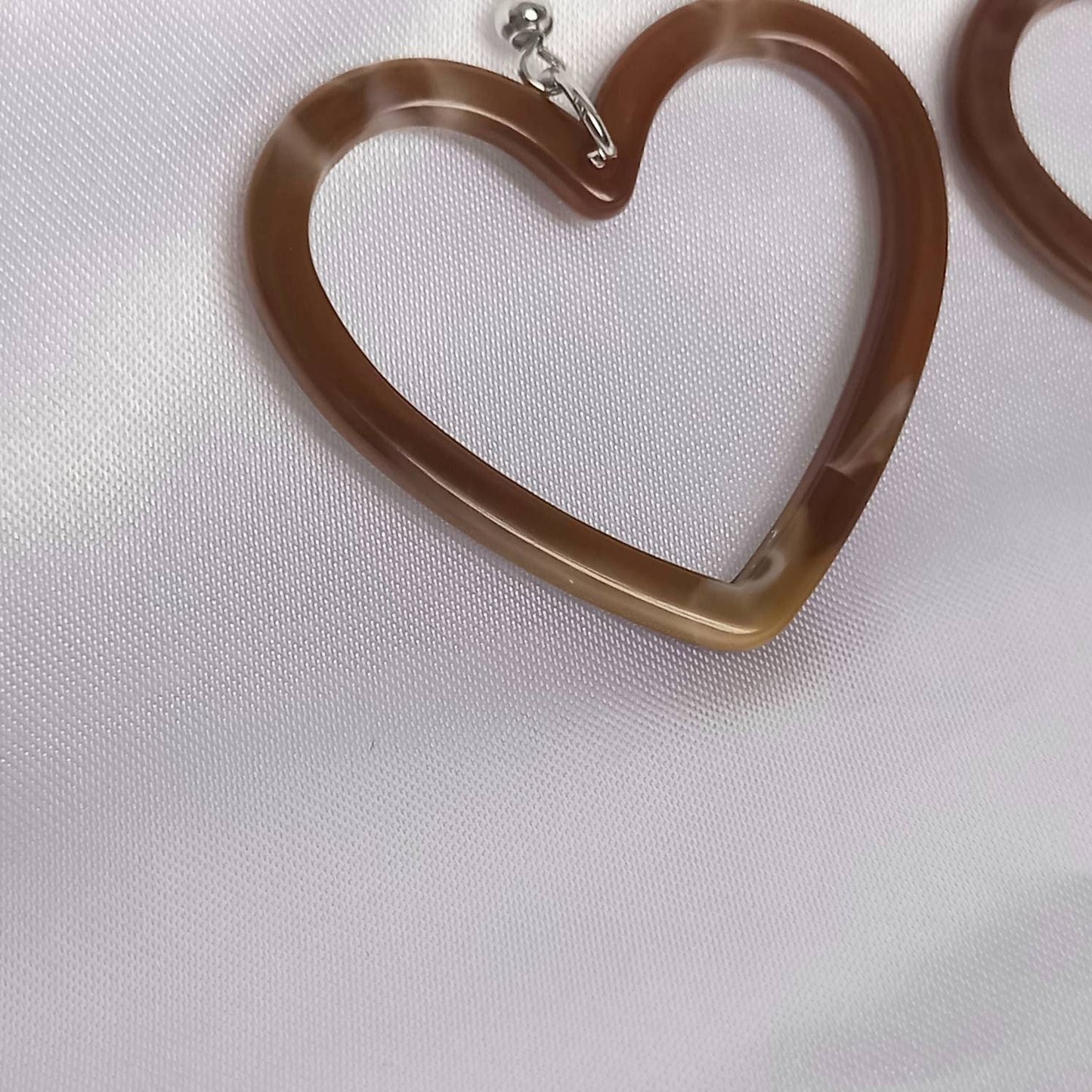 Brown Resin Heart Earrings - Resin Earrings,Brown Heart Earrings,Resin Heart Earrings In The UK,Brown Earrings In The UK,Brown Jewellery