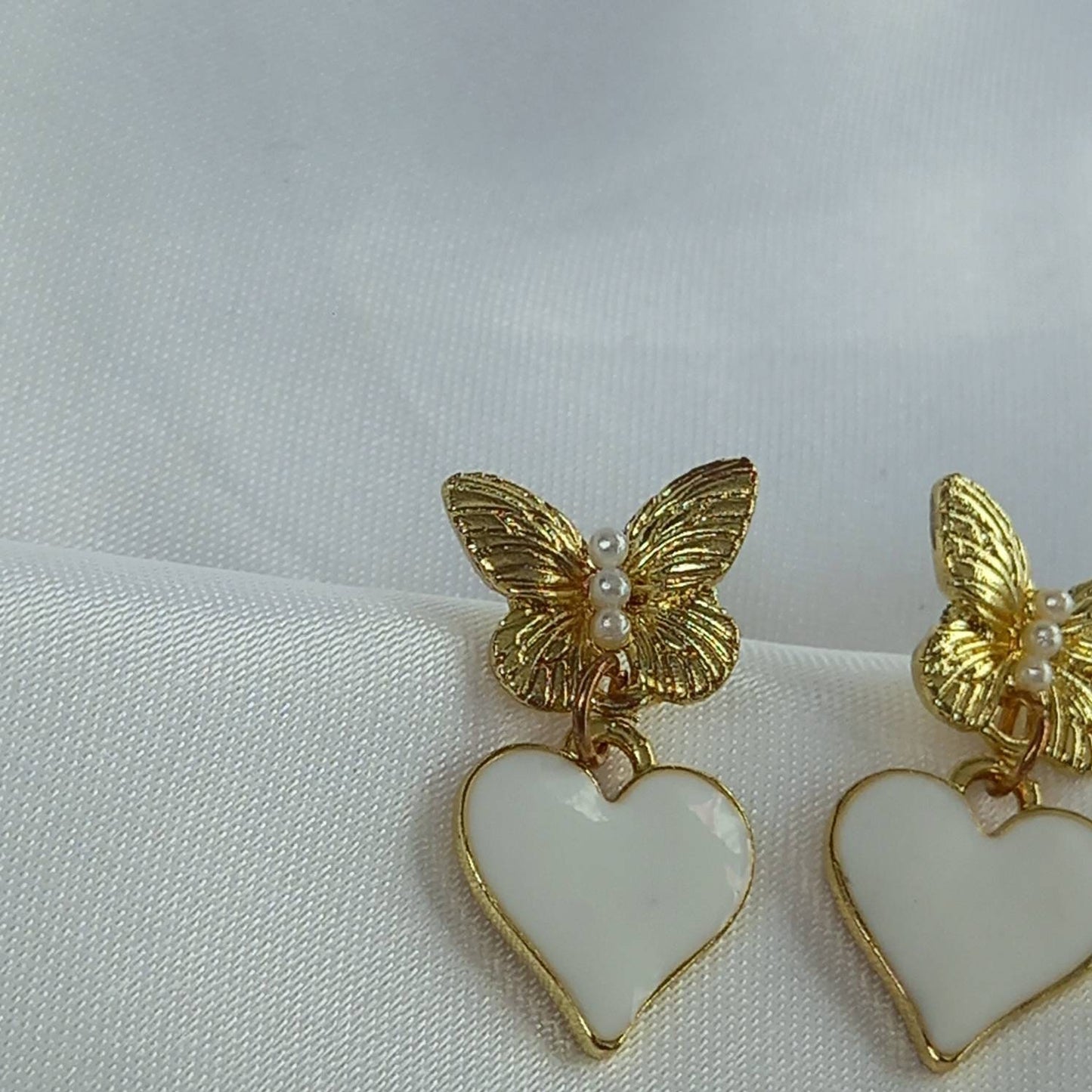 Gold Butterfly Stud Earrings - Heart Earrings,Butterfly Earrings,Small Gold Earrings In The UK,Small Gold Butterfly Jewellery In The UK