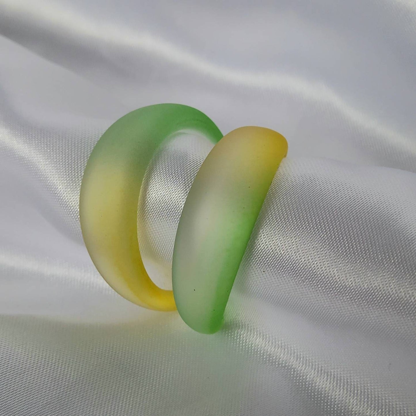 Chunky Yellow & Green Resin Hoop Earrings - Ombre Earrings,Chunky Hoop Earrings,Yellow Earrings,Two Tone Resin Earrings, Earrings In The UK