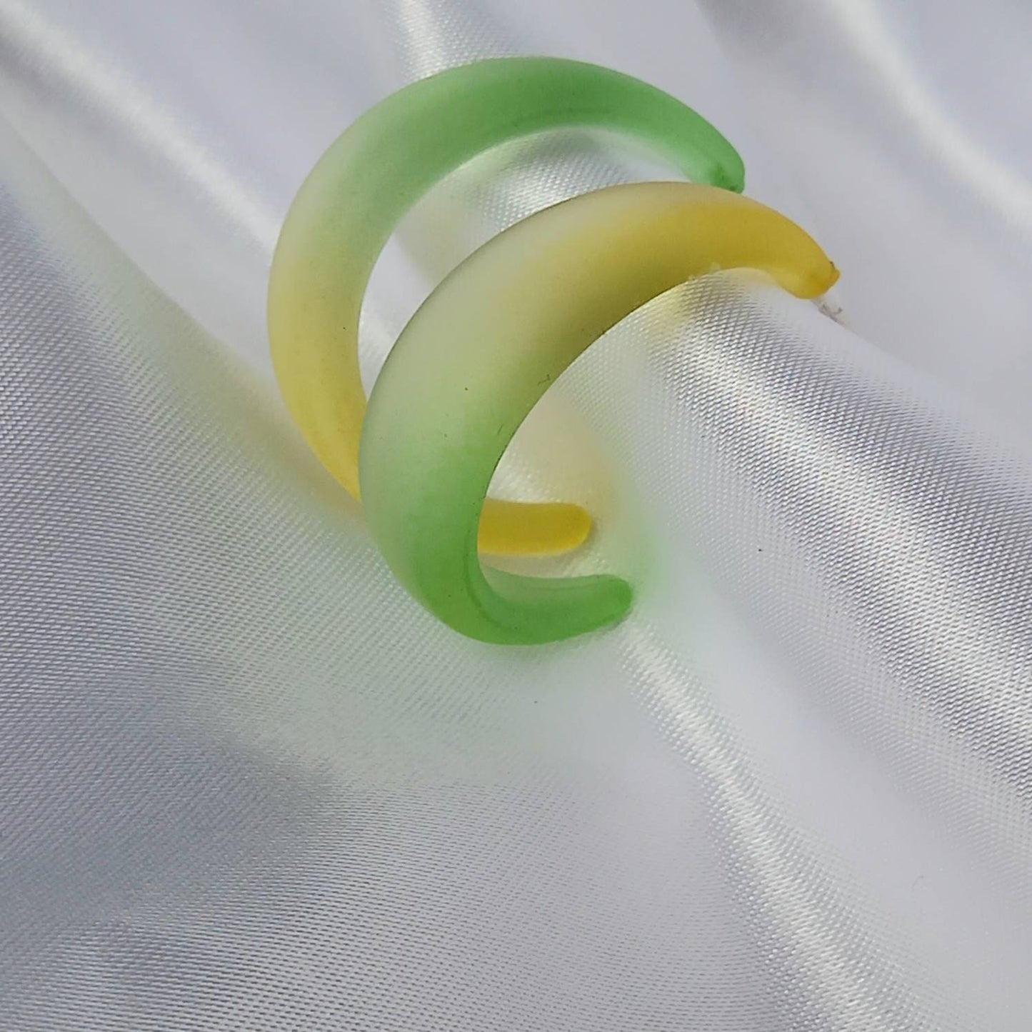 Chunky Yellow & Green Resin Hoop Earrings - Ombre Earrings,Chunky Hoop Earrings,Yellow Earrings,Two Tone Resin Earrings, Earrings In The UK
