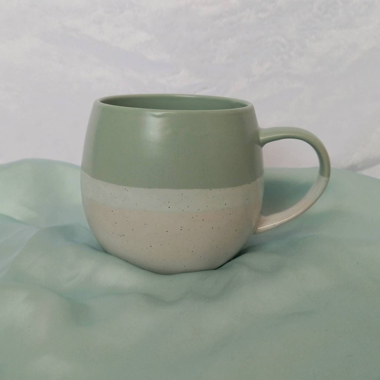 Large Green Striped Mug - Coffee Cup,Gifts For Her,Herbal Tea Cup,Pastel Green Mug,Speckled Mug,Stripy Mugs,Stripes,Green Mugs In The UK