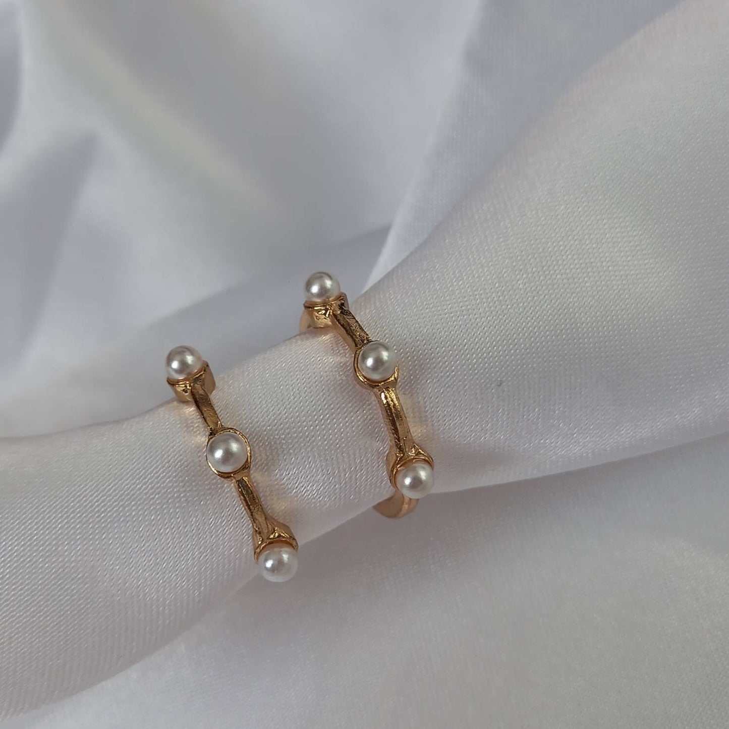 Faux Pearl Hoop Earrings - Pearl Jewellery,Pearl Earrings,Gold Bead Earrings,Hoop Earrings In The UK,Gold Hoops In The UK,Pearl Jewellery