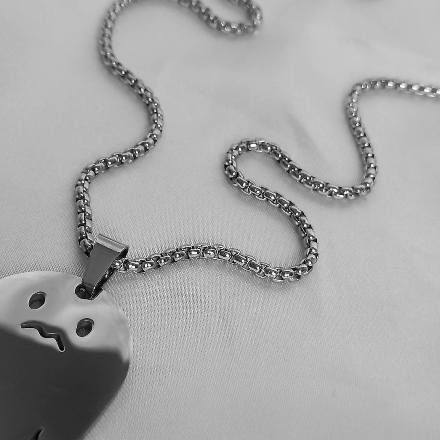 Silver Ghost Chain Necklace - Silver Ghost Necklaces,Silver Chunky Chain Necklace,Silver Necklaces In The UK,Silver Jewellery In The UK