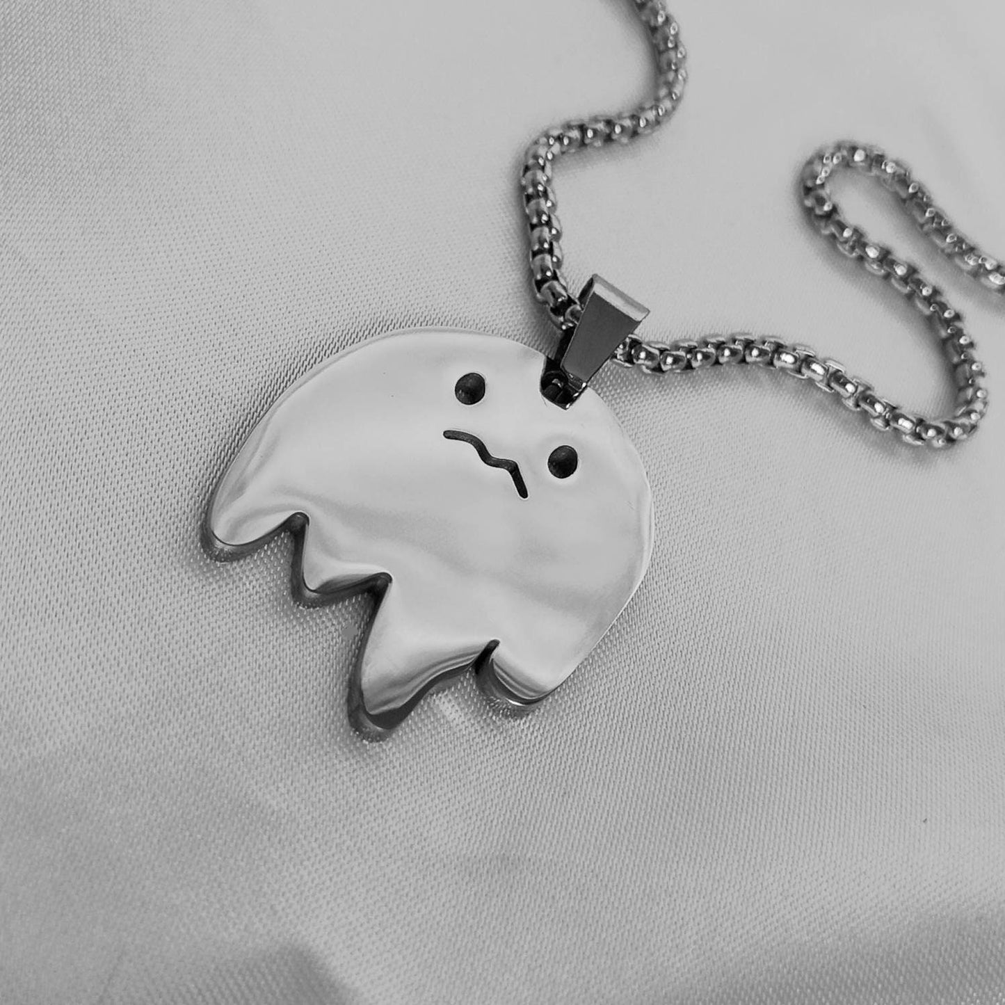 Silver Ghost Chain Necklace - Silver Ghost Necklaces,Silver Chunky Chain Necklace,Silver Necklaces In The UK,Silver Jewellery In The UK