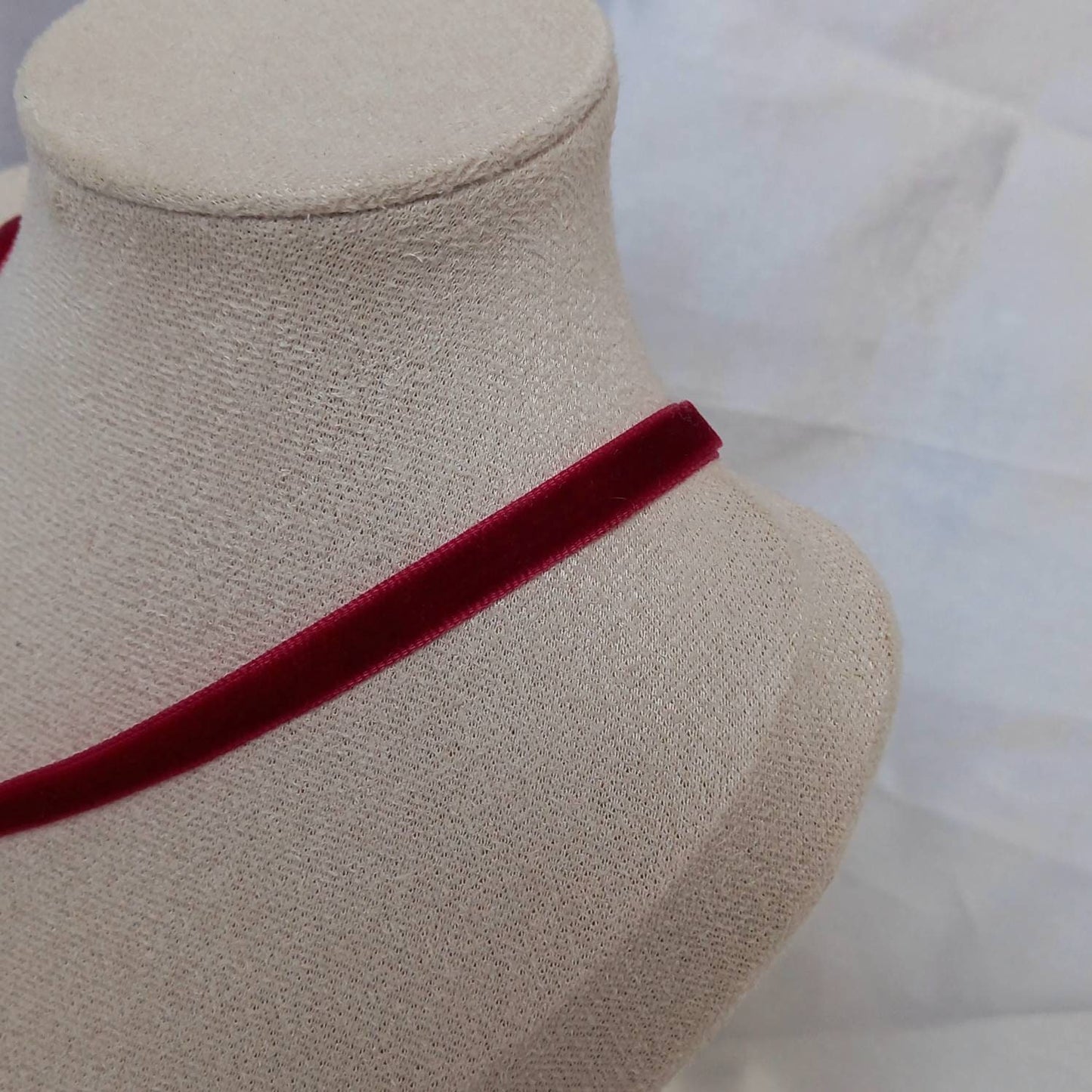 Strawberry Bead Choker Necklace -  Strawberry Necklace,Velvet Choker Necklace,Red Necklaces In The UK,Strawberry Jewellery In The UK