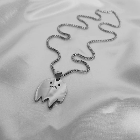 Silver Ghost Chain Necklace - Silver Ghost Necklaces,Silver Chunky Chain Necklace,Silver Necklaces In The UK,Silver Jewellery In The UK