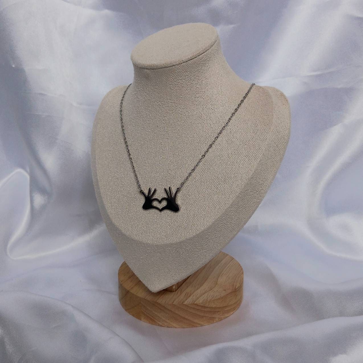 Silver Hands Heart Necklace - Silver Necklaces In The UK,Silver Jewellery In The UK,Heart Hands Necklace,Friendship Necklace,Gifts For Her