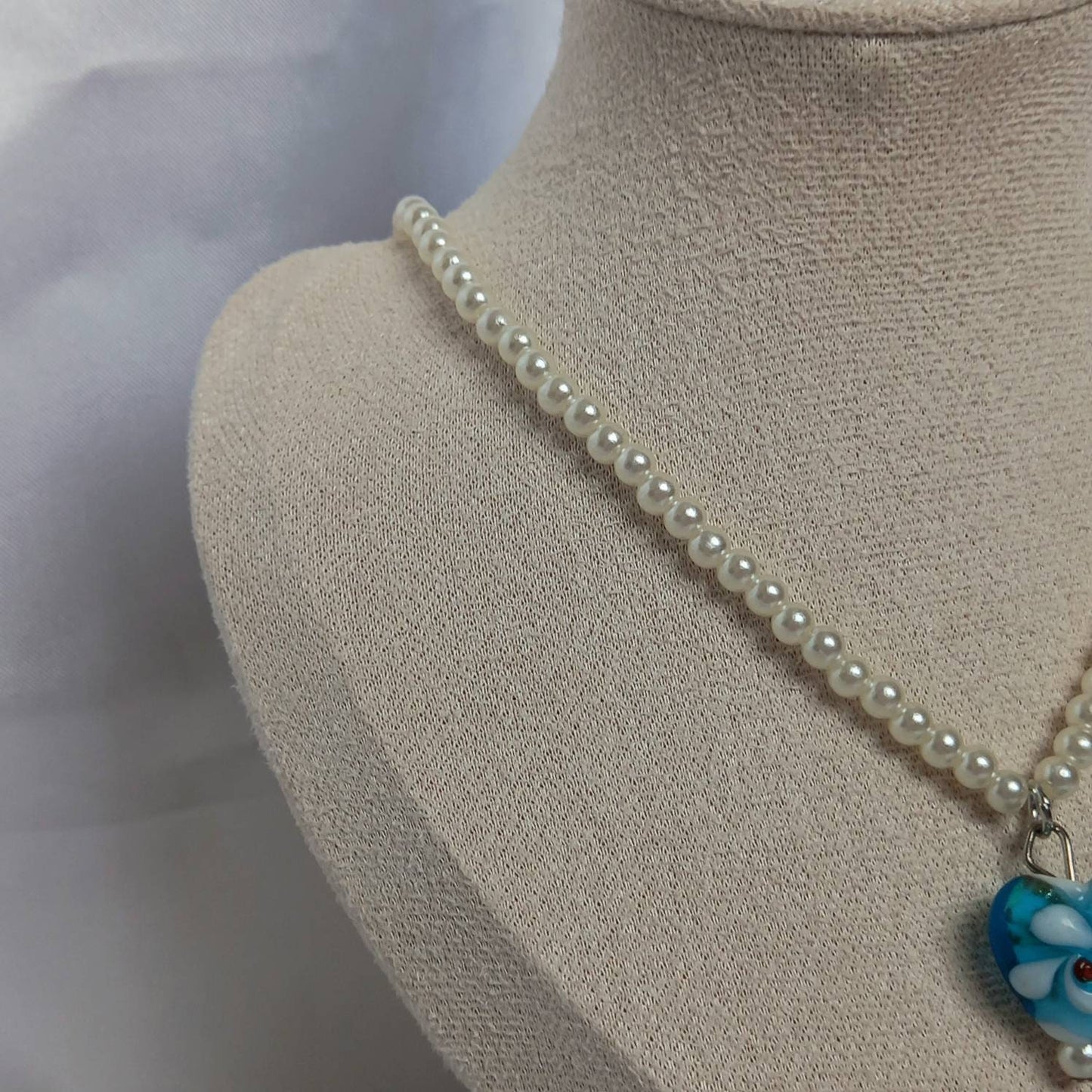 Faux Pearl Blue Bead Necklace - Pearl Jewellery,Blue Bead Necklaces,Blue Necklaces In The UK,Beaded Neclaces,Blue Bead Jewellery In The UK