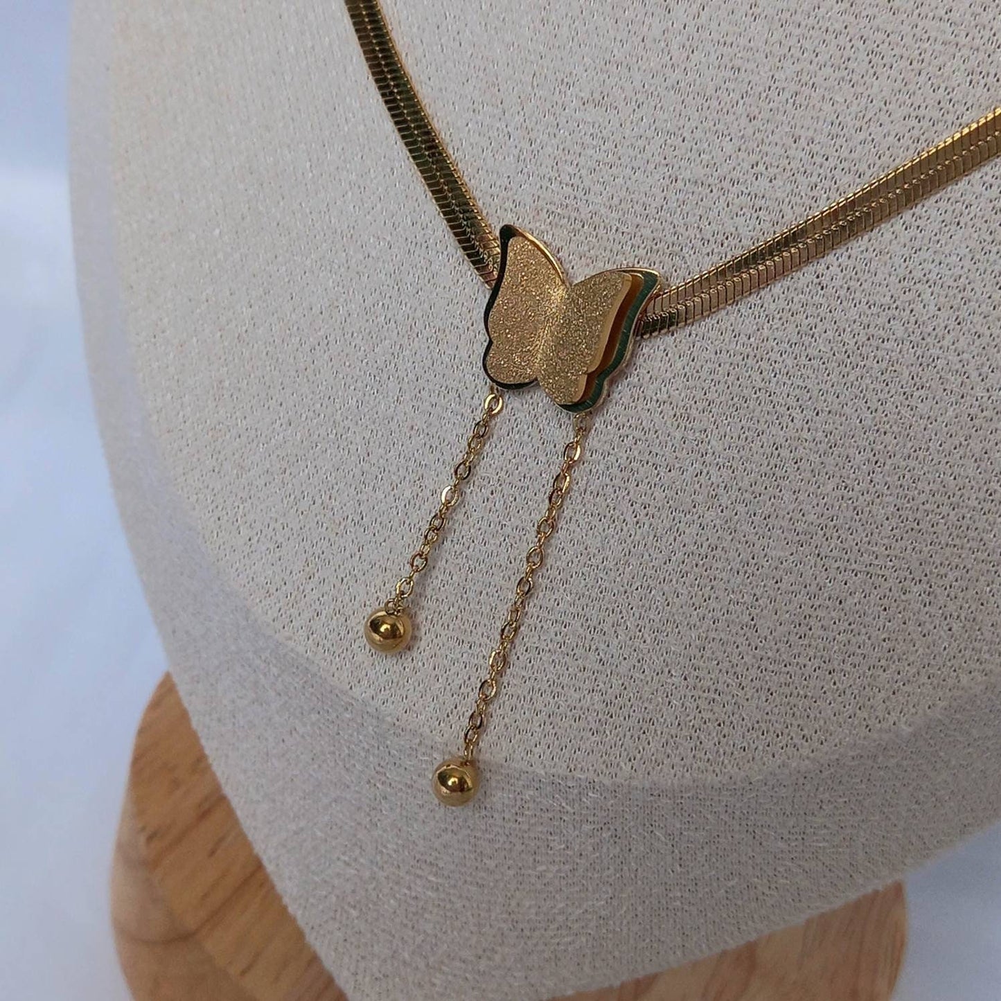 Gold Butterfly Charm Necklace - Chain Necklaces,Gold Butterfly Necklace,Gold Necklaces In The UK,Gold Jewellery In The UK,Butterflies