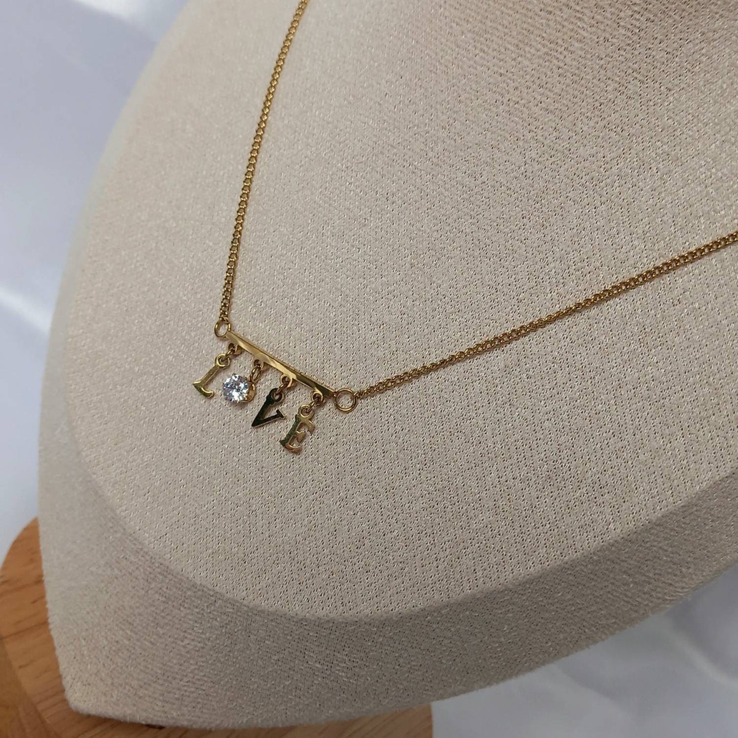 Gold Love Necklace - Gold Necklaces In The UK,Gold Letter Necklaces,Gold Letter Jewellery In The UK,Birthday Gift,Love Jewellery