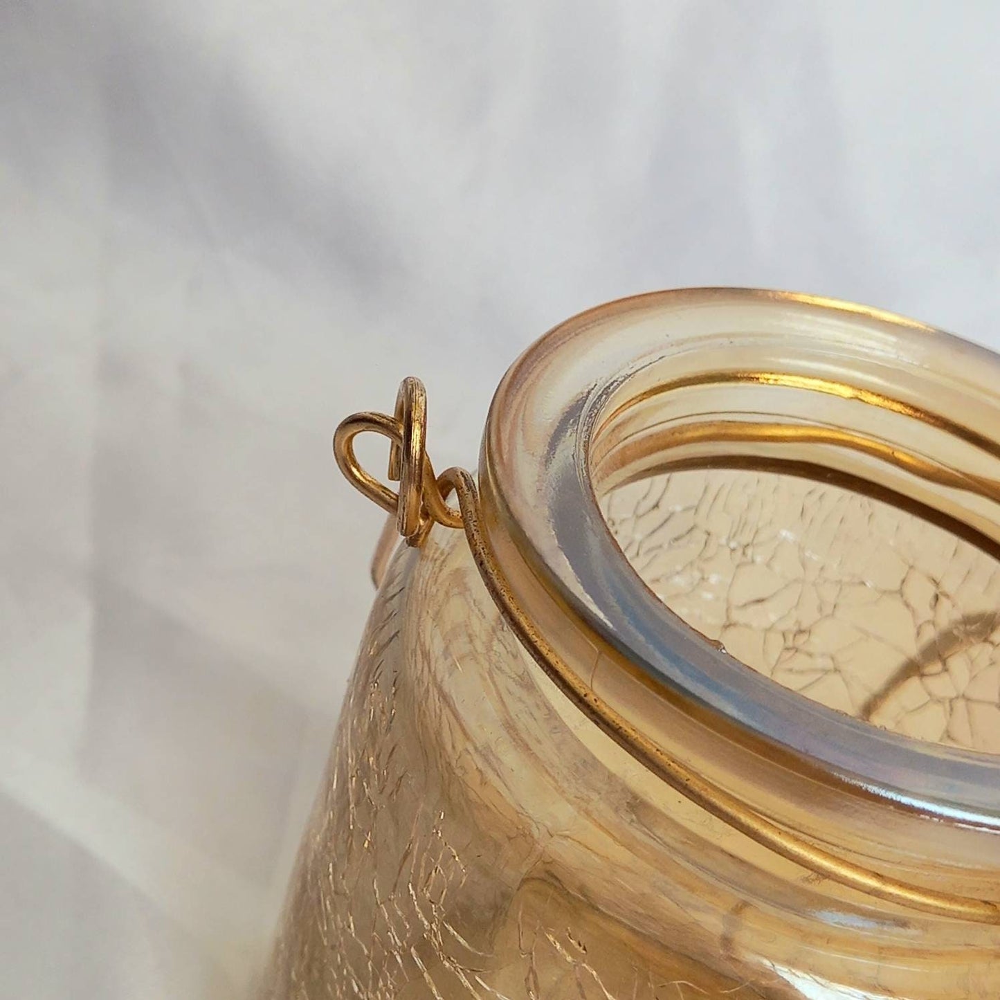 Cracked Glass Christmas Candle Holder - Christmas Decor In The UK,Christmas Home Decor,Christmas Homeware In The UK,Orange Candle Holder,