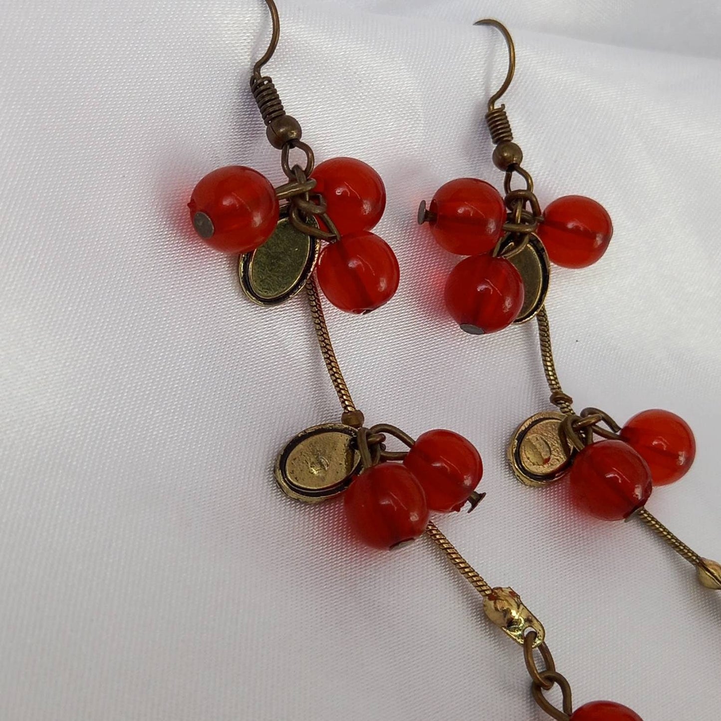Long Red Bead Drop Earrings - Red Bead Earrings,Beaded Earrings,Beaded Jewellery,Red Bead Jewellery,Long Red Earrings,Beaded Jewellery