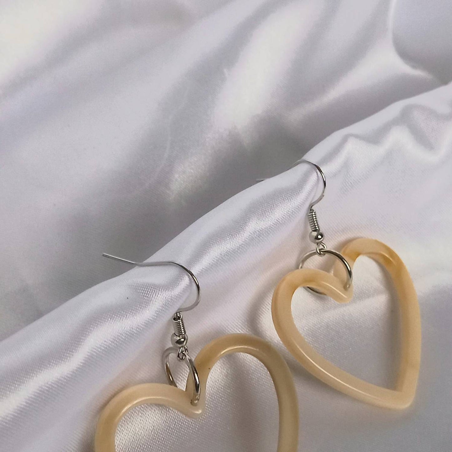 Beige Resin Heart Earrings - Resin Earrings,Beige Heart Earrings,Resin Heart Earrings In The UK,Beige Earrings In The UK,Beige Jewellery