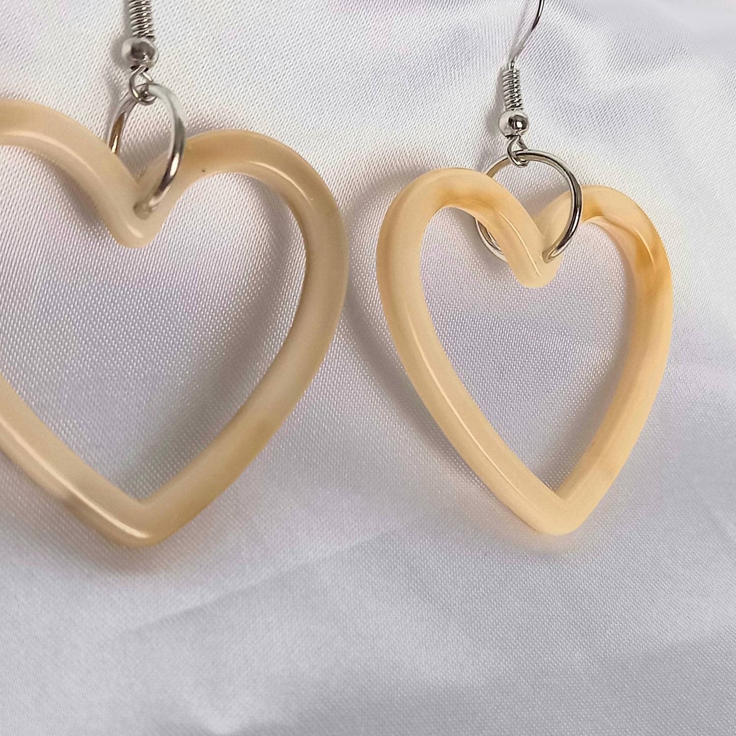 Beige Resin Heart Earrings - Resin Earrings,Beige Heart Earrings,Resin Heart Earrings In The UK,Beige Earrings In The UK,Beige Jewellery
