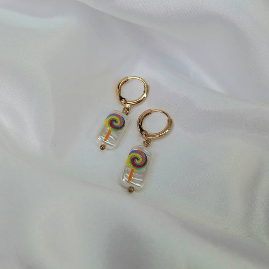 Faux Pearl Lollipop Drop Earrings - Small Pearl Earrings,Small Gold Earrings,Lolly Earrings,Small Drop Earrings,Pearl Earrings In The UK