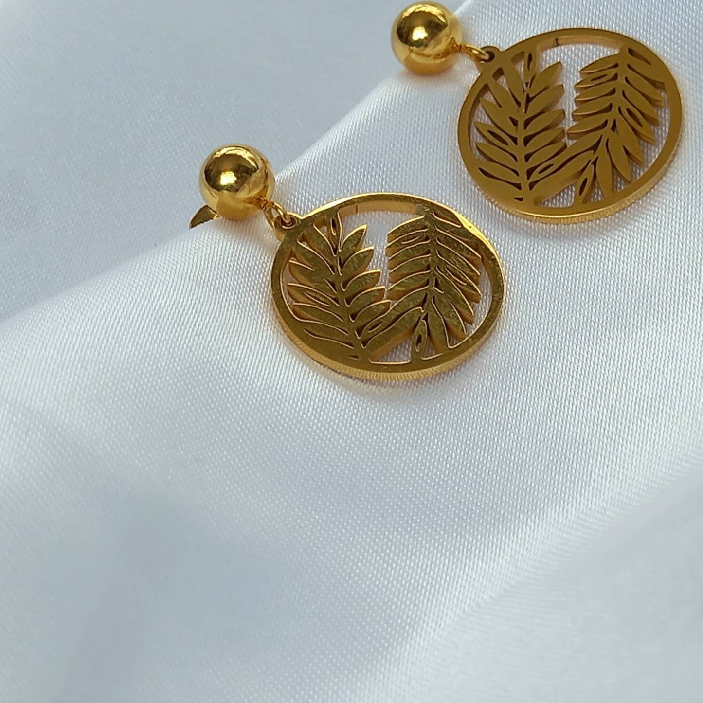 Gold Leaf Drop Earrings - Gold Leaf Earrings,Leaf Jewellery,Delicate Earrings,Small Gold Earrings In The UK,Gold Jewellery In The UK