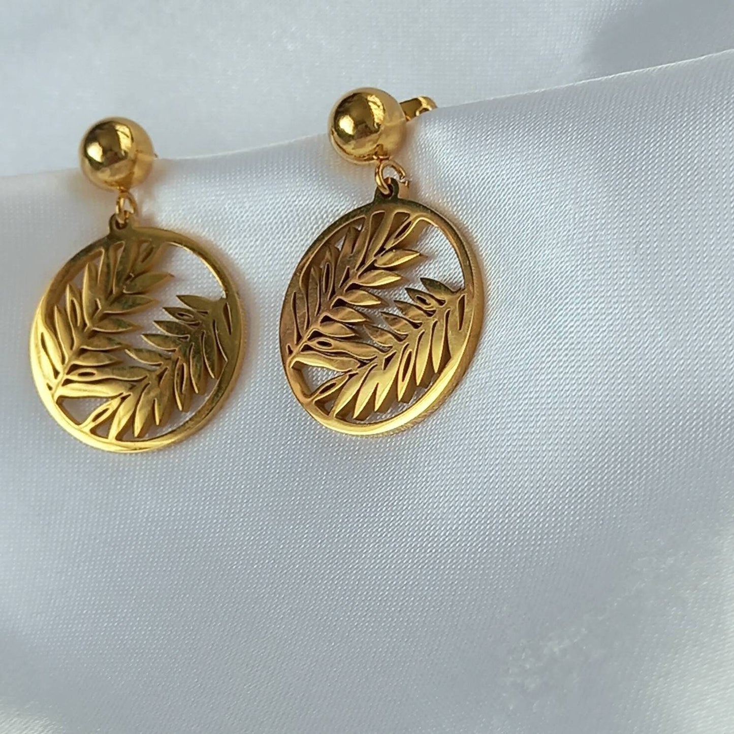 Gold Leaf Drop Earrings - Gold Leaf Earrings,Leaf Jewellery,Delicate Earrings,Small Gold Earrings In The UK,Gold Jewellery In The UK