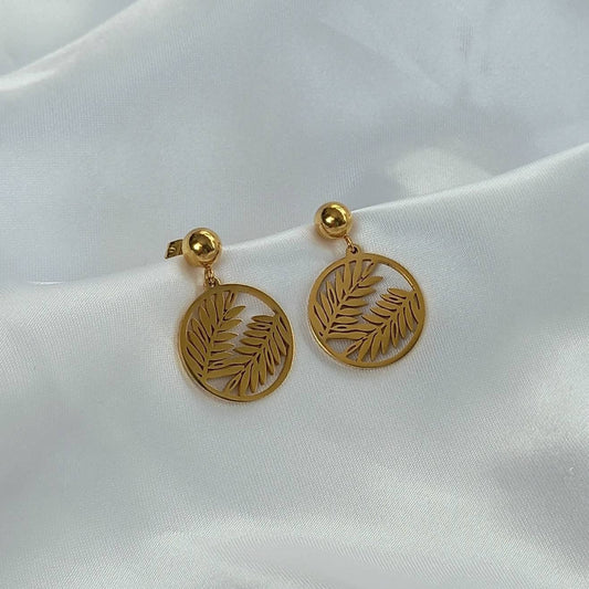 Gold Leaf Drop Earrings - Gold Leaf Earrings,Leaf Jewellery,Delicate Earrings,Small Gold Earrings In The UK,Gold Jewellery In The UK
