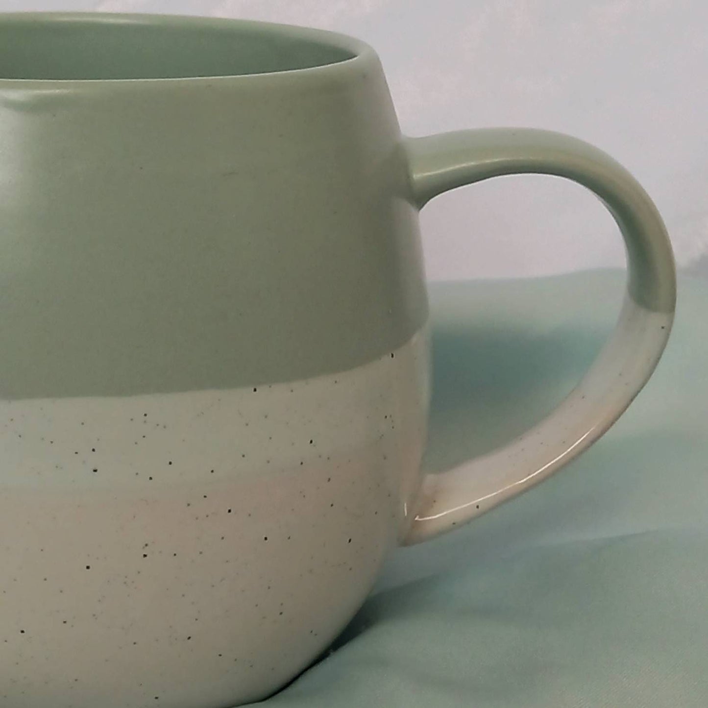 Large Green Striped Mug - Coffee Cup,Gifts For Her,Herbal Tea Cup,Pastel Green Mug,Speckled Mug,Stripy Mugs,Stripes,Green Mugs In The UK