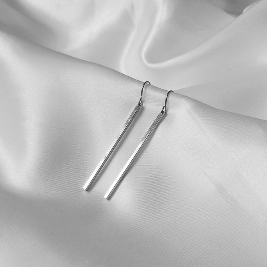 Long Silver Drop Earrings - Long Earrings,Long Silver Earrings In The UK,Long Silver Jewellery In The UK,Abstract Earrings,Gifts In The UK