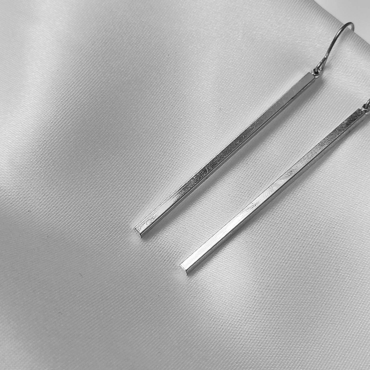 Long Silver Drop Earrings - Long Earrings,Long Silver Earrings In The UK,Long Silver Jewellery In The UK,Abstract Earrings,Gifts In The UK