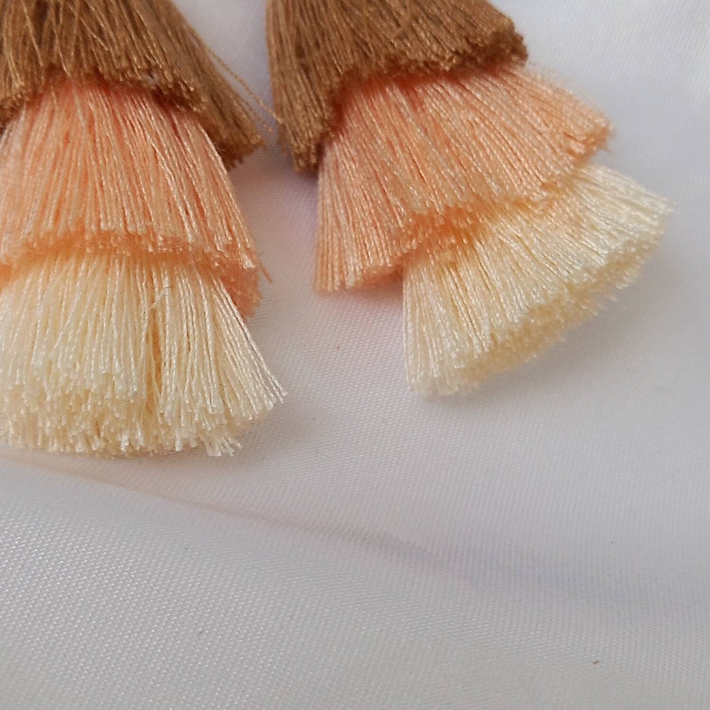 Neutral & Gold Tassel Earrings - Neutral Tassel Earrings,Neutral Jewellery,Gold Jewellery In The UK,Gold Earrings In The UK,Funky Earrings