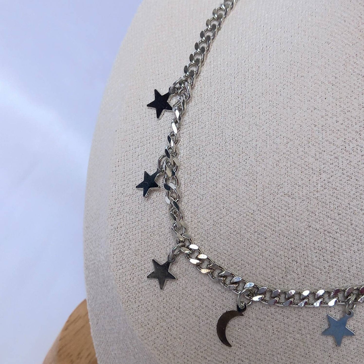 Silver Chain Star Necklace - Star Jewellery,Moon Necklaces,Silver Necklace In The UK,Silver Jewellery,Chunky Necklaces,Chunky Jewellery
