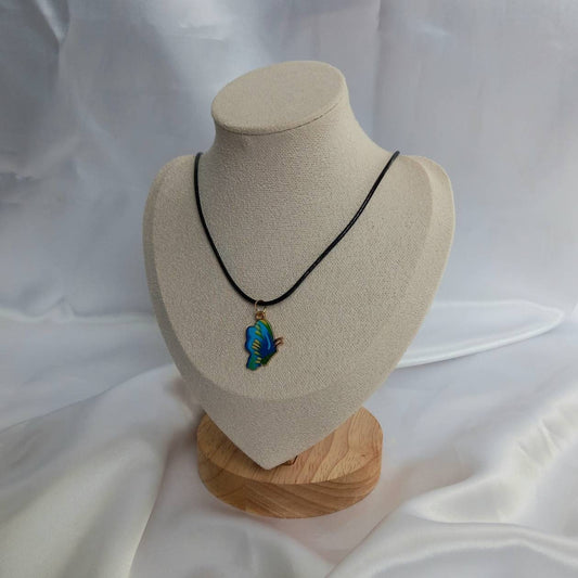 Blue Butterfly Charm Necklace - Blue Butterfly Necklaces,Blue Butterfly Jewellery,Butterflies,Black Necklaces In The UK,Jewellery In The UK