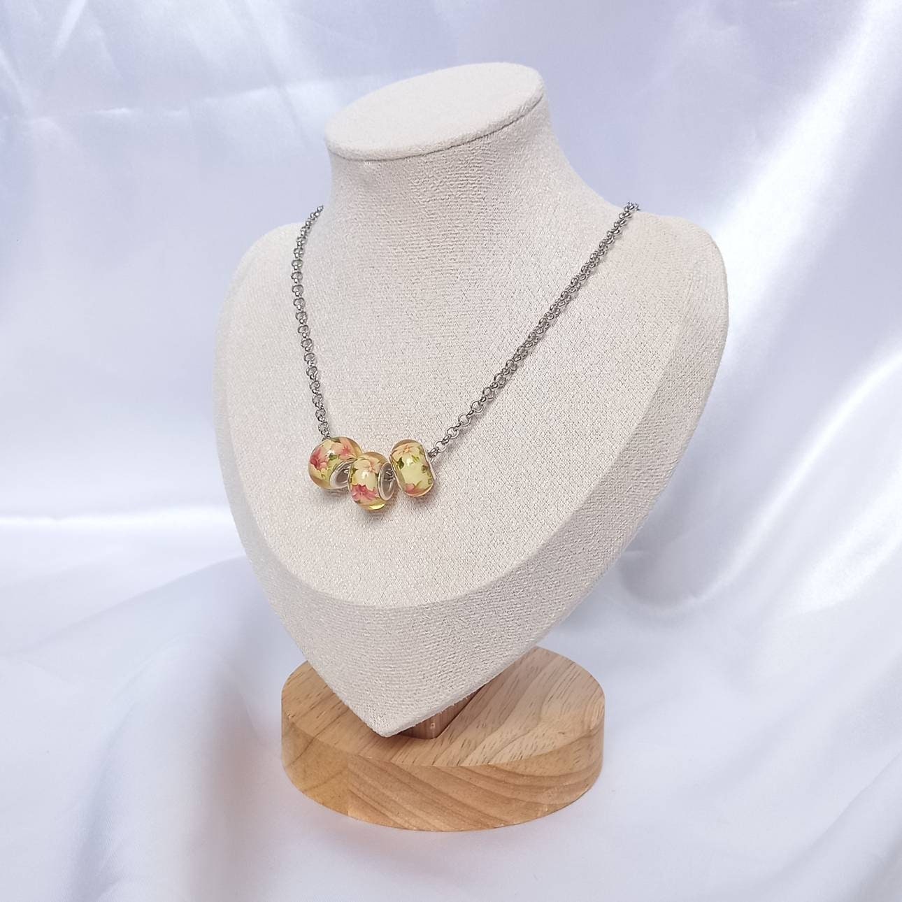 Silver Chain & Bead Necklace - Beaded Necklaces In The UK,Chunky Necklace,Chunky Jewellery,Silver Jewellery In The UK,Silver Necklaces