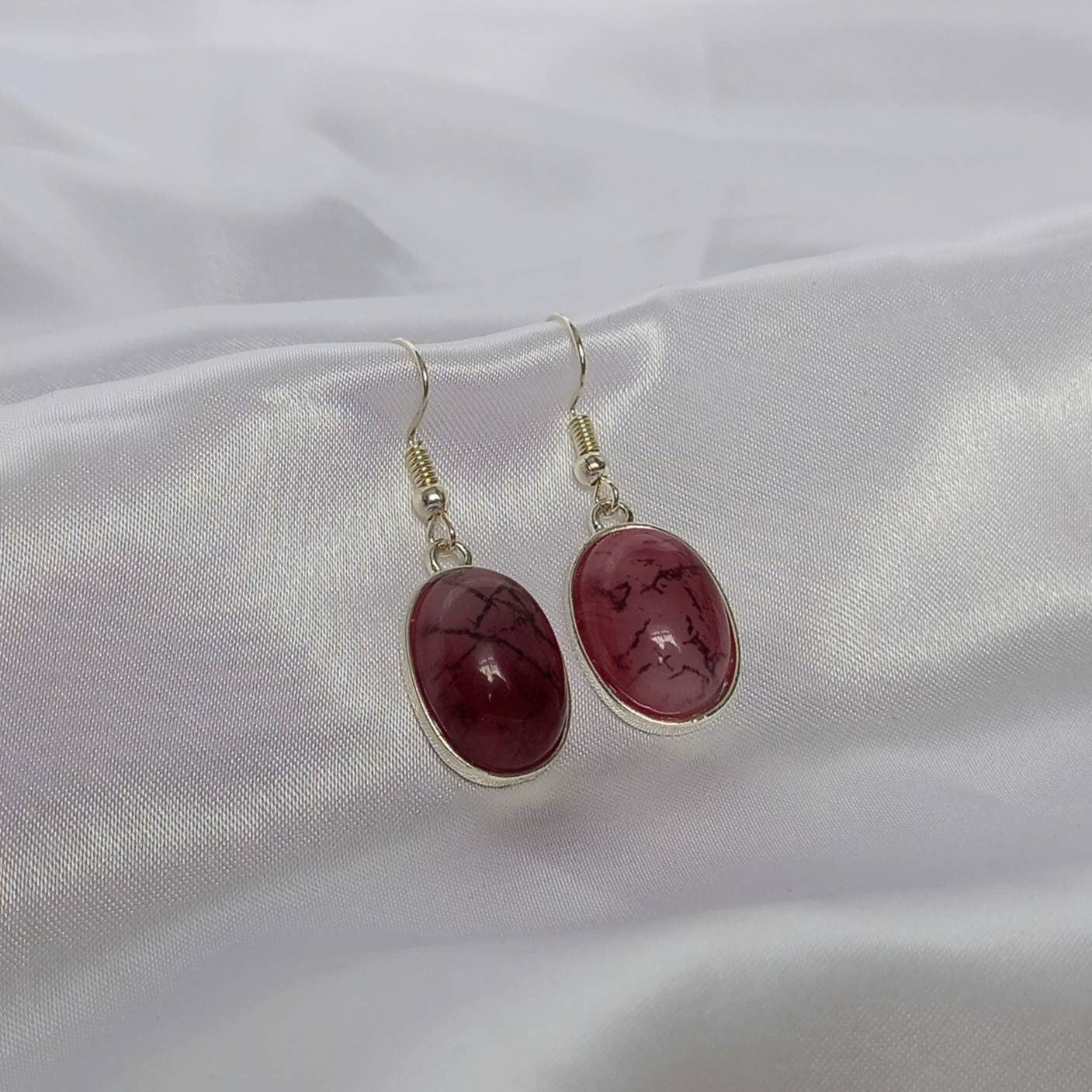 Silver & Purple Drop Earrings - Purple Earrings,Purple Jewellery,Silver Earrings In The UK,Silver Jewellery In The UK,Purple Stone Earrings