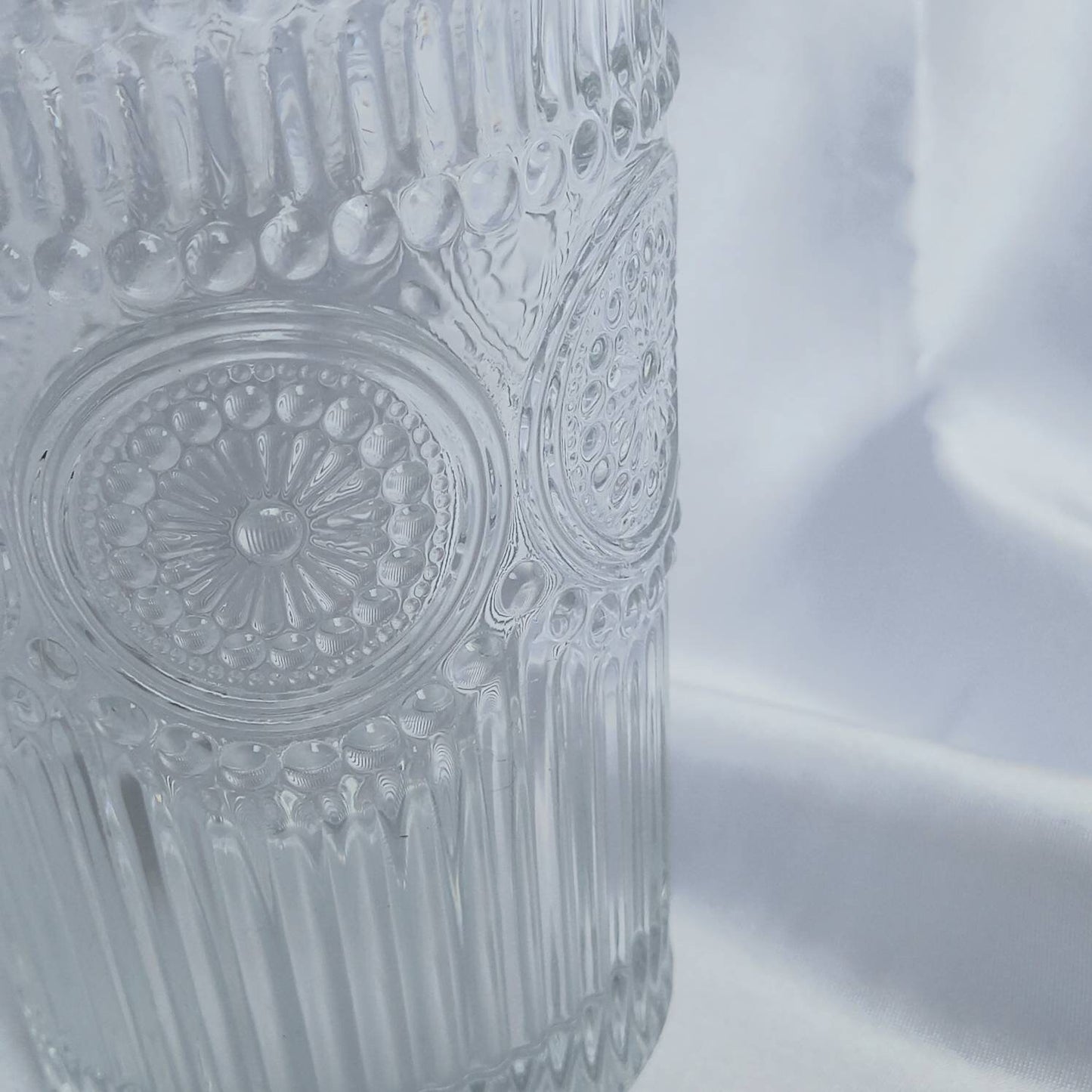 Tall Clear Patterned Glass Tumbler - Clear Summer Glasses,Clear Patterned Glasses,Summer Glassware,Gifts For Her,Clear Glassware In The UK